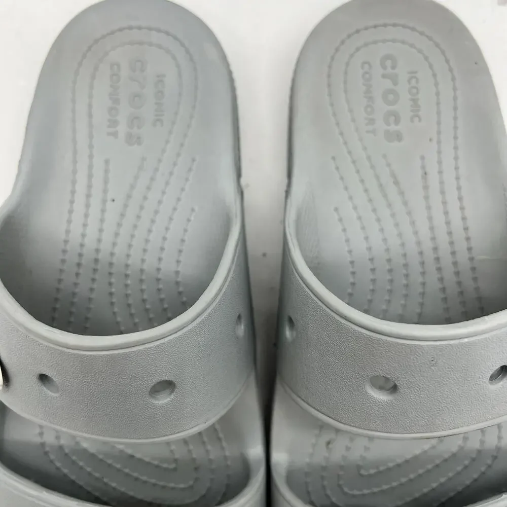 Crocs Classic Slide Sandals Women 11 Mens 9 Double Strap 206761 Gray